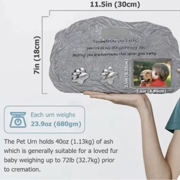 Just Fur Them Pet Urn with Photo - Pet Memorial Gifts I Dog Urn | Cat Urn - Picture 9 of 13